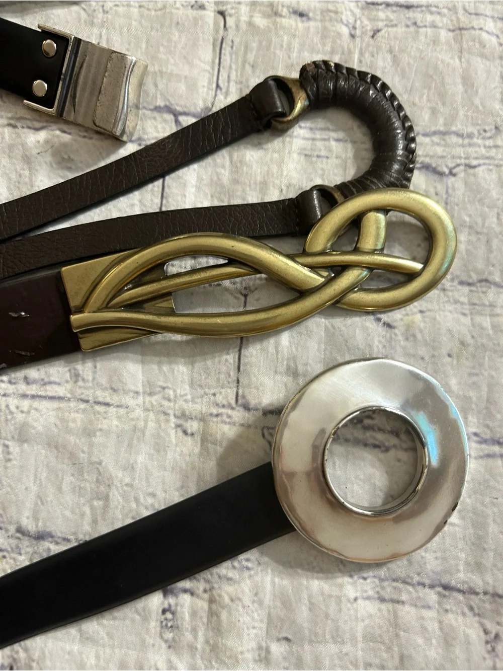 CHICO’S LOT OF (3) UNIQUE STYLE BELTS BOHEMIAN CHIC LEATHER WOMEN’S S/M